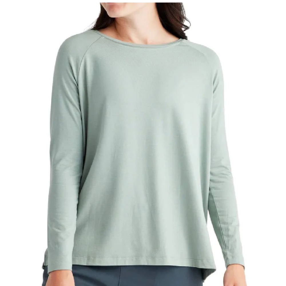 Free Fly Dark Sage Bamboo Everyday Flex Long Sleeve Shirt Size Large
